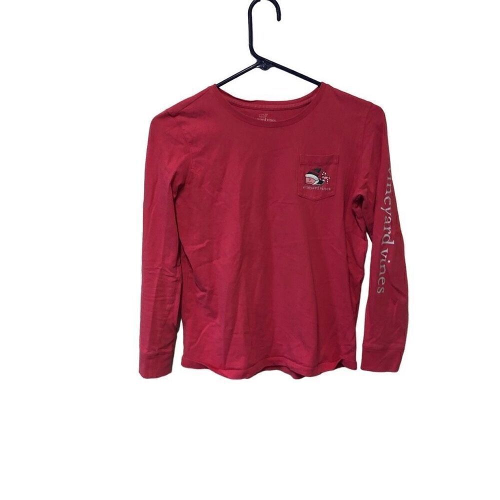 Vineyard Vines Merry Christmas Whale Elf Size Youth Large (YL) Raspberry Color